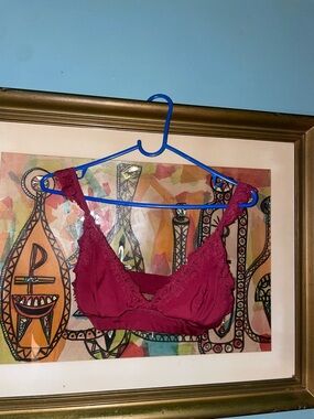 Lace-Trim Bralette in Deep Wine